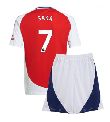 Arsenal Bukayo Saka #7 Primera Equipación Niños 2024-25 Manga Corta (+ Pantalones cortos)